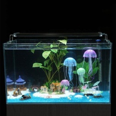 Maigcworldmall Pet Supplies Simulasi Ubur-ubur Microview Tangki Ikan Bersinar Aquarium Ornamen Silikon-Internasional
