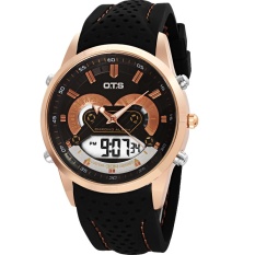 OTS New Men Fashion WristWatch Jam Tangan es Luxury Famous Brand Men's Leather PU Strap Watch Jam Tangan Waterproof LED Digital Sports Watch Jam Tangan es 8165 - intl