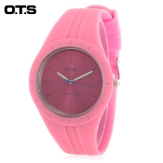 OTS T1165G Jam Tangan Kuarsa Anak 50 M Tahan Air Luminous Pointer Gelang Karet Jam Tangan (Merah Muda)-Intl