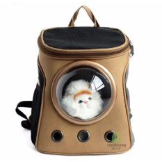Petelur Portabel Outdoor Bag Canvas Bag Bernapas Kucing Pembawa Tas Ransel Tas Kucing (Brown)-Intl