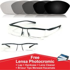 P8189 Frame Kacamata Half Formal Photocromic / Photogrey / Fotogrey Minus Anti Radiasi Komputer Berubah Warna