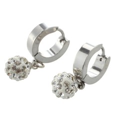 Pasang Berlian Buatan Bola Liontin Anti Karat Anting Stud Anting-Anting Feminim-Internasional