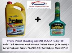 PROMO Paket Bundling Prestone Radiator Coolant - Cairan Merah 3.8 Liter & WAXCO ANTI RUST Radiator Flush 287 ml