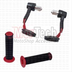 Paket Handguard Pelindung tangan Pro Handle Guard Robot Scorpio + Hand Grip Handgrip Handpad Gas 9907 KTC Merah