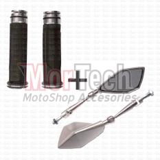 Paket Kaca Spion 2772 + Handpad Handgrip NCY Jupiter Mx 135 cc Silver