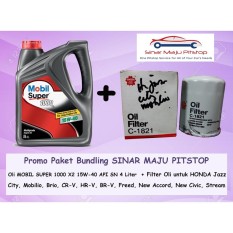Paket Oli MOBIL SUPER 15W-40 API SN 4 LITER & Filter Oli SAKURA HONDA JAZZ / HONDA ALL NEW JAZZ RS ORIGINAL