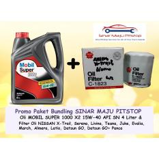 Paket Oli MOBIL SUPER 15W-40 API SN 4 LITER & Filter Oli Sakura NISSAN GRAND LIVINA & NISSAN JUKE ORIGINAL