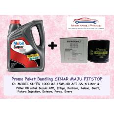 Paket Oli MOBIL SUPER 15W-40 & Filter Oli SAKURA SUZUKI APV / ERTIGA / BALENO ORIGINAL