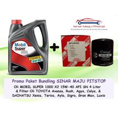 Paket Oli MOBIL SUPER 15W-40 API SN 4 LITER & Filter Oli TOYOTA AVANZA & TOYOTA RUSH ORIGINAL