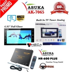 Paket Promo ASUKA AK-7065 Tape Mobil AK7065 Head Unit Double Din 2din Audio & ASUKA HR-600 TV Tuner Digital