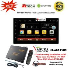 PAKET PROMO Mtech Mobile Tech MM-8803 Android Head Unit Double Din 7inch Tape MM 8803 Audio Mobil 7-inch & ASUKA HR-600 TV Tuner Digital