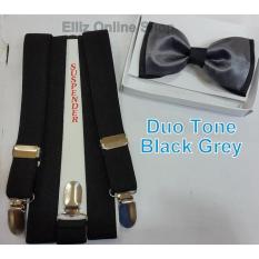 Paket Suspender/Bretel/Tali Jojon 2-5Cm + Dasi Kupu Duo Tone Dewasa - A7kuir