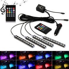 PALIGHT Mobil Interior Suasana Lampu Neon LED Multi Warna RGB Suara Sensor Suara Musik Kontrol Dekorasi Lampu