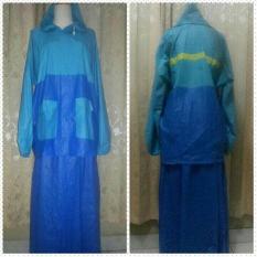 PALING DICARI PALING DISUKA JAS HUJAN WANITA JAKET ROK SALSA ( model rok muslimah ) BIRU saja TERLARIS