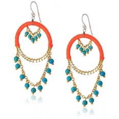 Panacea Neon Tassel Laporan Hoop Earrings-Intl