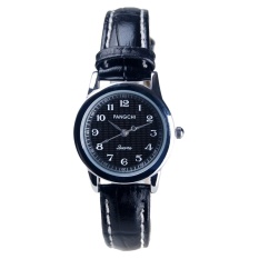 PANGCHI Merek Sederhana Jam Tangan Kulit Wanita Tahan Air Big Dial Jam Kuarsa Jam Tangan Kasual Modis Jangan Tangan Perempuan Montre Femme-Intl