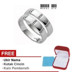 Papedaku - Cincin Exclusive dengan USA Diamond untuk Pernikahan / Perkawinan / Pertunangan (Gratis Ukir Nama + Kotak Cincin + Kain Pembersih) - Model 812