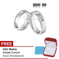 Papedaku - Cincin Exclusive dengan USA Diamond untuk Pernikahan / Perkawinan / Pertunangan (Gratis Ukir Nama + Kotak Cincin + Kain Pembersih) - Model 817
