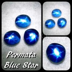 PASTI MURAH !!! BATU AKIK PERMATA BLUE STAR TOP LUSTER SERAT BERSIH LOSTONE TANPA RING / CINCIN JAMIN MANTAP !!!