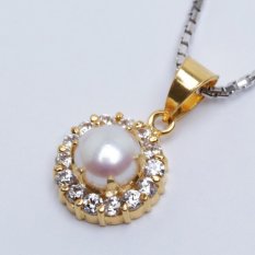 Pearl & Pearl WGP 094 - Kalung Perak Emas dan Mutiara Asli - Garansi 6 bulan