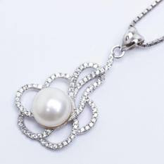 Pearl & Pearl WGP 100 - Kalung Perak Emas Putih dan Mutiara Asli - Garansi 6 bulan