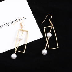Pearl Persegi Panjang Anting Anting Jepit Tanpa Tindik
