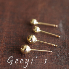 Kacang Polong Anting 14 K Lapisan Emas Anting Bola Bulat