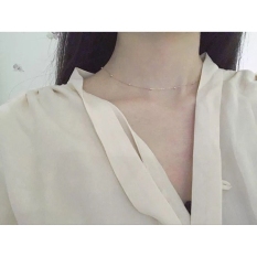 Kacang Polong S925 Sterling Perak Super Tipis Mini Mutiara Kalung