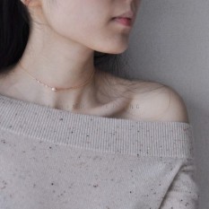 【Peiy 】Natural Mutiara Kalung Wanita 14 K Piring dengan Emas untuk Mengunci Tulang Rantai Kualitas Brief Murah Hati daftar Kalung Pendek Gaya-Internasional