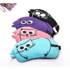 Penutup Mata / Eye Mask Cat Karakter Kucing Lucu + Gel Pendingin Bisa Dilepas - Random