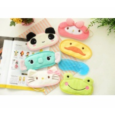 Penutup Mata / Eye Mask Kartun Bulu Halus Karakter Lucu + Gel Pendingin Bisa Dilepas - Random