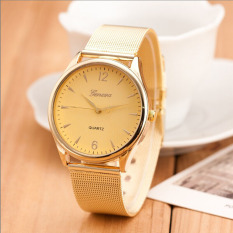 Perempuan Klasik Emas Kuarsa Stainless Steel Jam Tangan Emas
