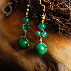 Perempuan style kuno batu akik anting-anting retro anting