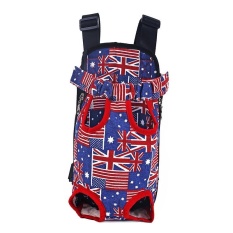 Pet Bag Colorful Anjing Kaki Di Depan Tas Handsfree Sling Carrier Bag Shoulder Carry Tote Style: Bendera Kanvas Ukuran: L-Intl