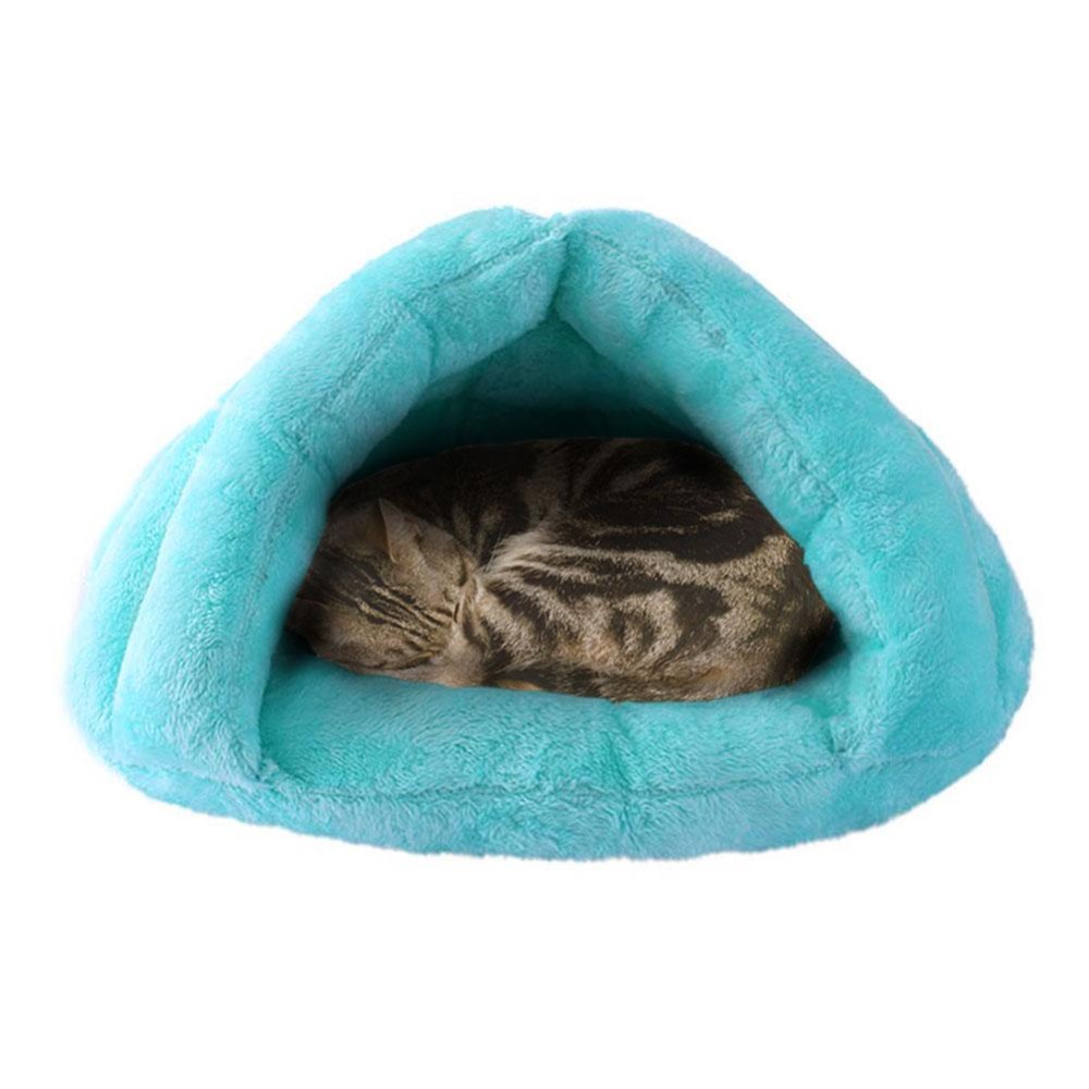 Pet Bed Solid Color Plush Hangat Zona Tidur Cuddle Cave Cat Anjing Kecil Anjing Hewan Peliharaan