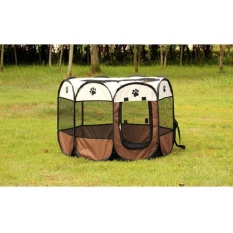 Pet Sarang Kuras Outdoor PET Sarang Outdoor Lipat PET Pagar Tenda Dogcage Kandang Kucing Dapat Dilepas Amfibi Kandang Hewan Peliharaan 91*91*58 Cm-Intl