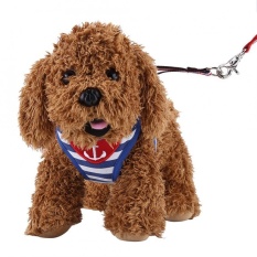 Berjalan Hewan Peliharaan Harness dan Leash Kitty Anak Anjing Pakaian Rompi Harness Jaket (Biru & Putih Stripes-L) -Intl