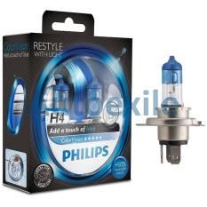 Philips Color Vision Blue H4 12V 60/55W 3350K ColorVision Biru - Lampu Depan Motor Mobil