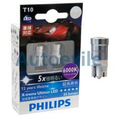 Philips Xtreme Ultinon LED T10 W5W 12V 6000K Putih X-treme - Lampu Senja Kota Motor Mobil