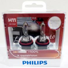 Philips XTreme Vision H11 55 Watt - Lampu Halogen Mobil Lebih Terang 100% - 2 Buah