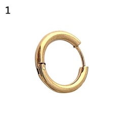 Phoenix B2C 1Pc 16/21/23mm Gothic Punk Simple Titanium Steel Hoop Earring Piercing Earring 23 mm (Gold) - intl