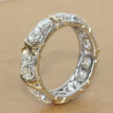 Phoenix B2C Fashion Penuh Cubic Zirconia CZ Salib White Emas Plated Cincin Lady Pernikahan Perhiasan U.S. 7 (Putih) -Intl