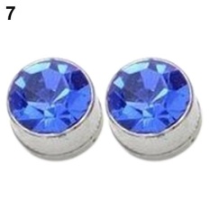 Phoenix B2C Pria Wanita Round Kesehatan Pierce Ear STUDS Kuat Besi Magnetik Earbud Earrings (Biru Tua)-Intl