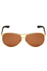 Phoenix B2C Men's Outdoor Sports Polarized Aviator Mengemudi Kacamata Sunglasses (Emas Frame Teh Lensa)