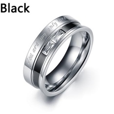 Phoenix B2C Unisex Kau Adalah Satunya CINTA Titanium Baja Cincin Pasangan Tunangan 11 (Hitam)-Intl