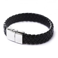 Phoenix B2C Pria Vintage Alloy Faux Leather Wristband Dikepang Gesper Magnetik Gelang Gelang-Internasional