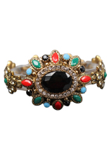 Phoenix B2C Wanita Bohemia Rantai Gelang Crystal Colorful Resin Berlapis Emas Bangle