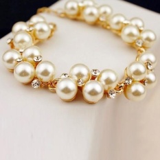 Phoenix B2C Wanita Berlian Imitasi Manik Mutiara Tiruan Gelang Cantik Bangle Perhiasan Pesona Hadiah-Intl