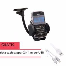 Phone Holder Mobil Untuk HP / GPS- Hitam + 2 IN 1 ZIPPER CABLE NOODLE STYLE MICRO USB & 8 PIN TO USB DATA SYNC CHARGE CABLE FOR IPHONE 6 & 6 PLUS, IPHONE 5 & 5S & 5C, IPAD AIR 2 & AIR, SAMSUNG GALAXY S6 & S IV / I9500, HTC ONE / M7, LENGTH: 45CM (WHITE)
