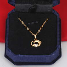 Menyenangkan Dolphin Kalung Gadis Crystal Pendant Fashion Perhiasan Emas Fil